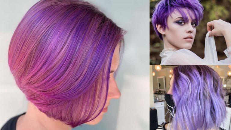 short purple hair