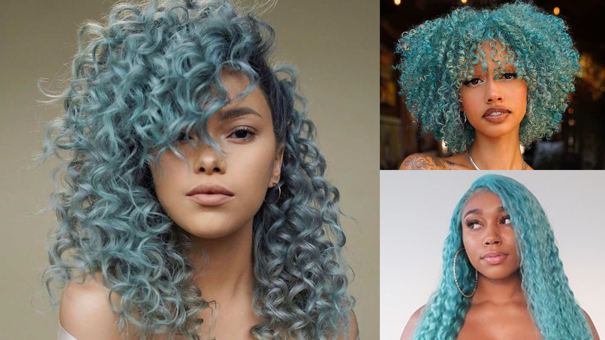 Blue Curly Hairstyles