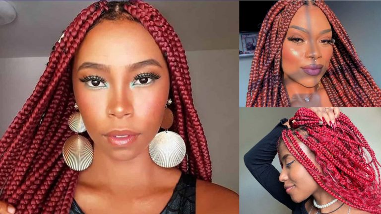Red Box Braids Styles To Copy